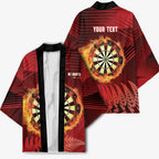 Personalised Darts New Zealand Kimono Silver Fern Red Color