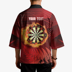 Personalised Darts New Zealand Kimono Silver Fern Red Color