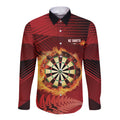 Personalised Darts New Zealand Long Sleeve Button Shirt Silver Fern Red Color