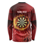 Personalised Darts New Zealand Long Sleeve Shirt Silver Fern Red Color