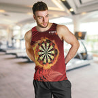 Personalised Darts New Zealand Men Tank Top Silver Fern Red Color
