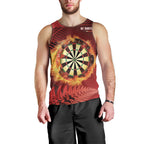Personalised Darts New Zealand Men Tank Top Silver Fern Red Color