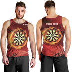 Personalised Darts New Zealand Men Tank Top Silver Fern Red Color