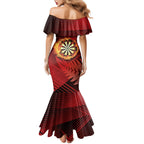 Personalised Darts New Zealand Mermaid Dress Silver Fern Red Color