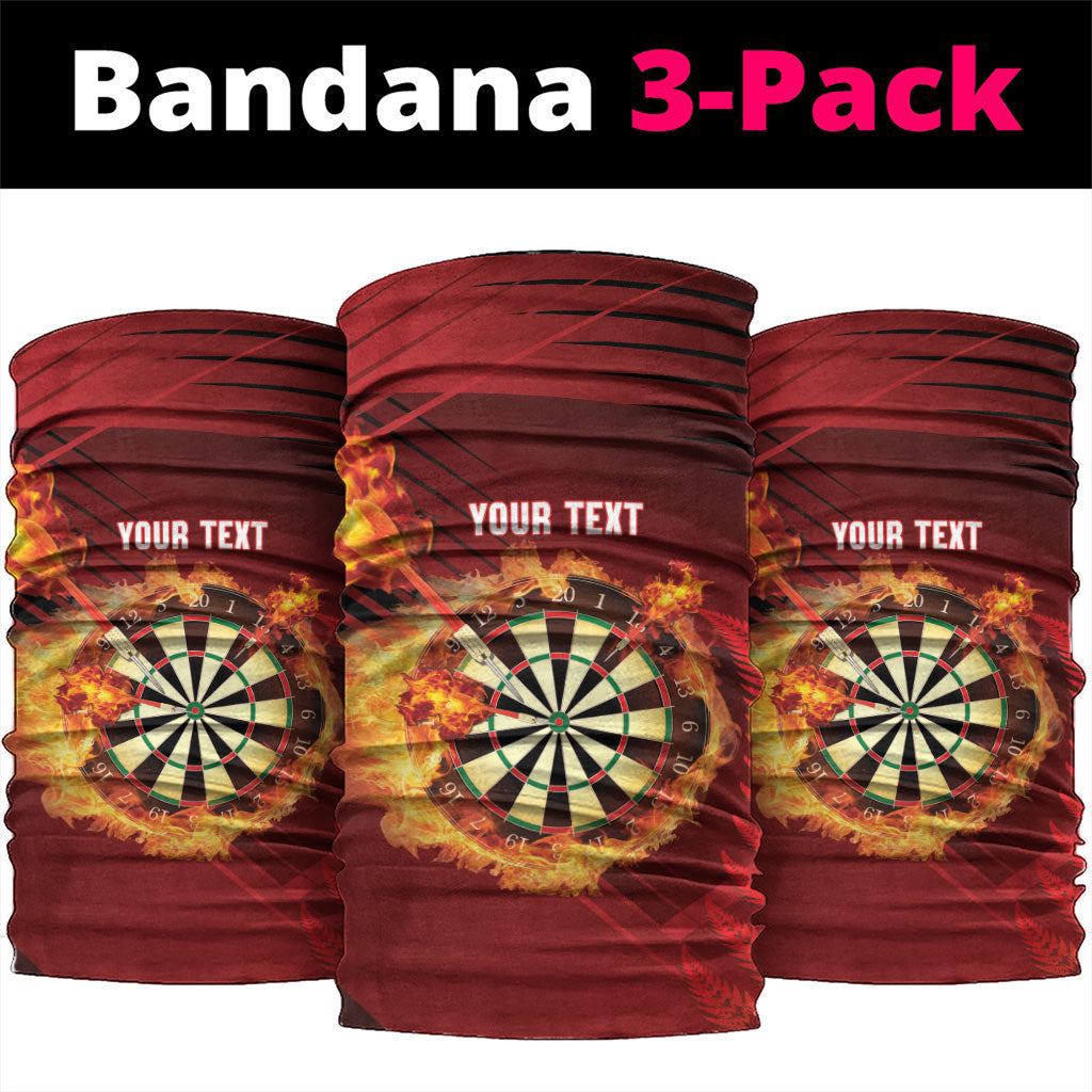 Personalised Darts New Zealand Neck Gaiter Silver Fern Red Color