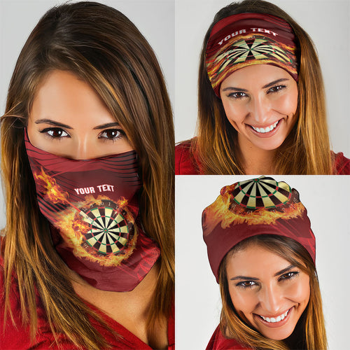 Personalised Darts New Zealand Neck Gaiter Silver Fern Red Color