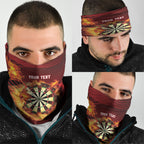 Personalised Darts New Zealand Neck Gaiter Silver Fern Red Color