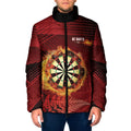 Personalised Darts New Zealand Padded Jacket Silver Fern Red Color