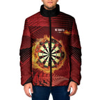 Personalised Darts New Zealand Padded Jacket Silver Fern Red Color