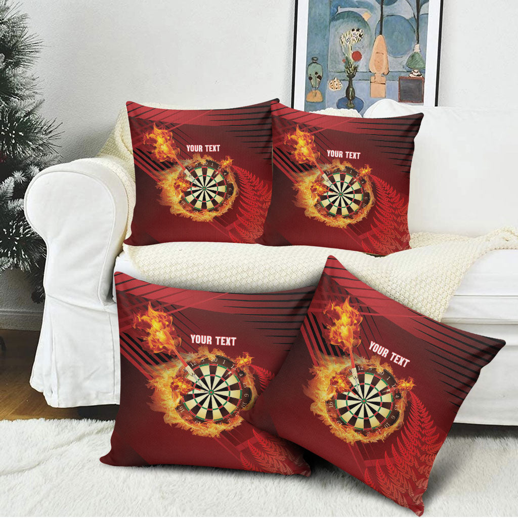 Personalised Darts New Zealand Pillow Cover Silver Fern Red Color