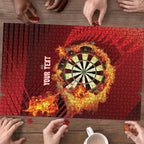 Personalised Darts New Zealand Puzzle Silver Fern Red Color