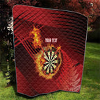 Personalised Darts New Zealand Quilt Silver Fern Red Color