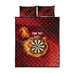 Personalised Darts New Zealand Quilt Bed Set Silver Fern Red Color