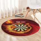 Personalised Darts New Zealand Round Carpet Silver Fern Red Color