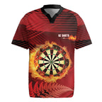 Personalised Darts New Zealand Rugby Jersey Silver Fern Red Color