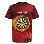 Personalised Darts New Zealand Rugby Jersey Silver Fern Red Color