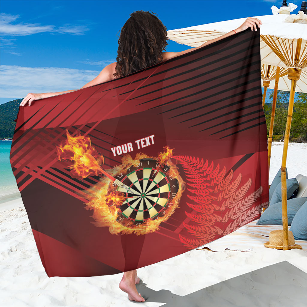 Personalised Darts New Zealand Sarong Silver Fern Red Color