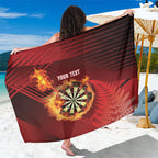 Personalised Darts New Zealand Sarong Silver Fern Red Color