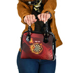 Personalised Darts New Zealand Shoulder Handbag Silver Fern Red Color