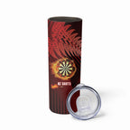 Personalised Darts New Zealand Skinny Tumbler Silver Fern Red Color