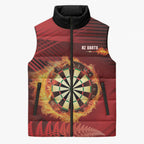 Personalised Darts New Zealand Sleeveless Puffer Jacket Silver Fern Red Color