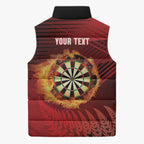 Personalised Darts New Zealand Sleeveless Puffer Jacket Silver Fern Red Color