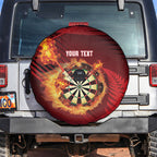 Personalised Darts New Zealand Spare Tire Cover Silver Fern Red Color