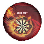 Personalised Darts New Zealand Spare Tire Cover Silver Fern Red Color