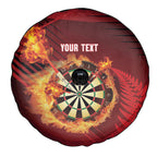 Personalised Darts New Zealand Spare Tire Cover Silver Fern Red Color