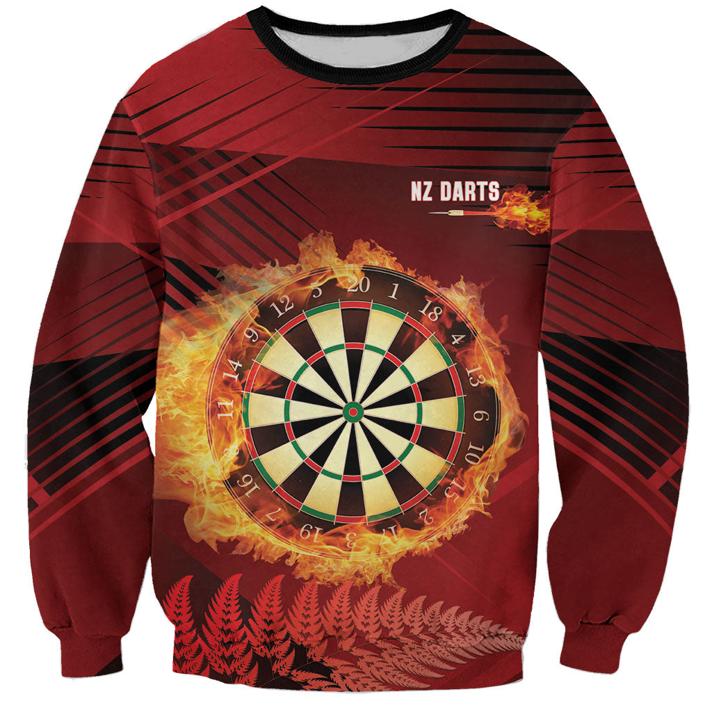 Personalised Darts New Zealand Sweatshirt Silver Fern Red Color
