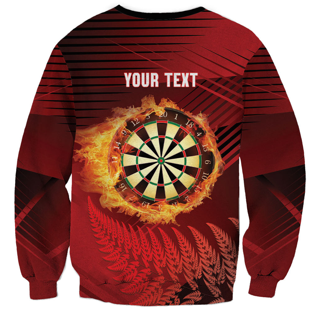Personalised Darts New Zealand Sweatshirt Silver Fern Red Color