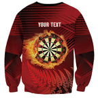 Personalised Darts New Zealand Sweatshirt Silver Fern Red Color