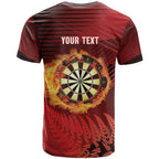 Personalised Darts New Zealand T Shirt Silver Fern Red Color
