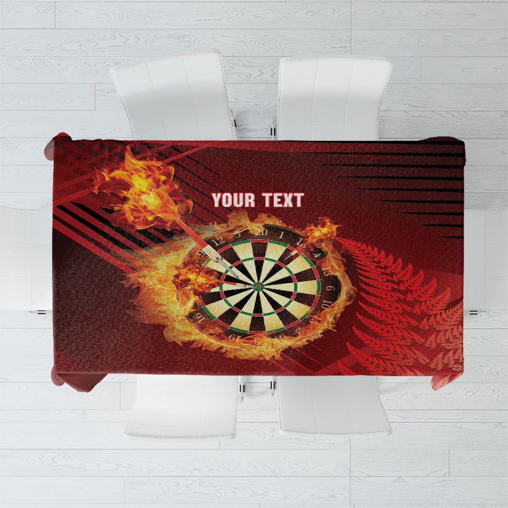 Personalised Darts New Zealand Tablecloth Silver Fern Red Color