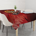Personalised Darts New Zealand Tablecloth Silver Fern Red Color