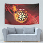 Personalised Darts New Zealand Tapestry Silver Fern Red Color