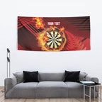 Personalised Darts New Zealand Tapestry Silver Fern Red Color