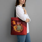 Personalised Darts New Zealand Tote Bag Silver Fern Red Color