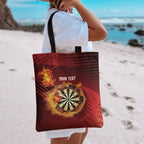 Personalised Darts New Zealand Tote Bag Silver Fern Red Color