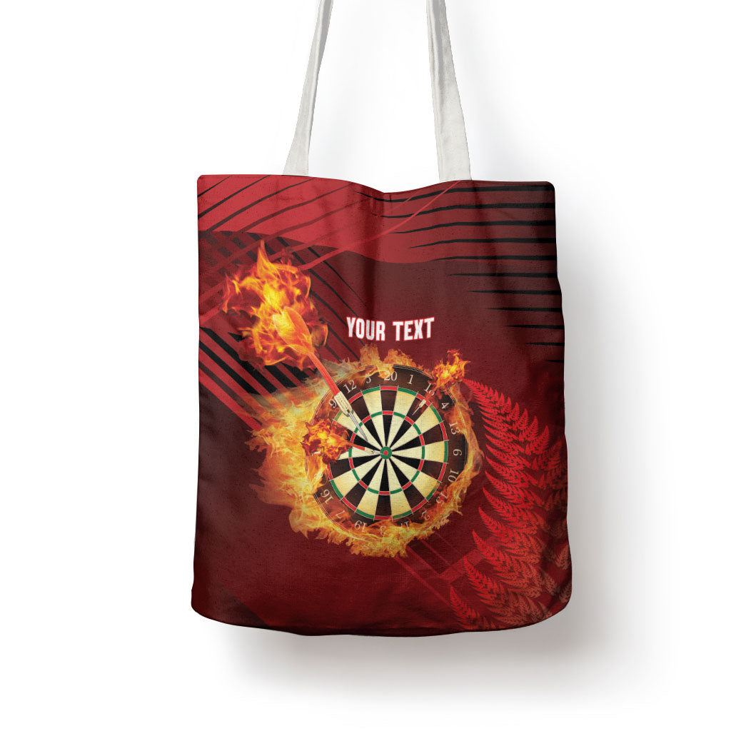 Personalised Darts New Zealand Tote Bag Silver Fern Red Color