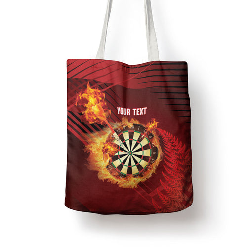 Personalised Darts New Zealand Tote Bag Silver Fern Red Color