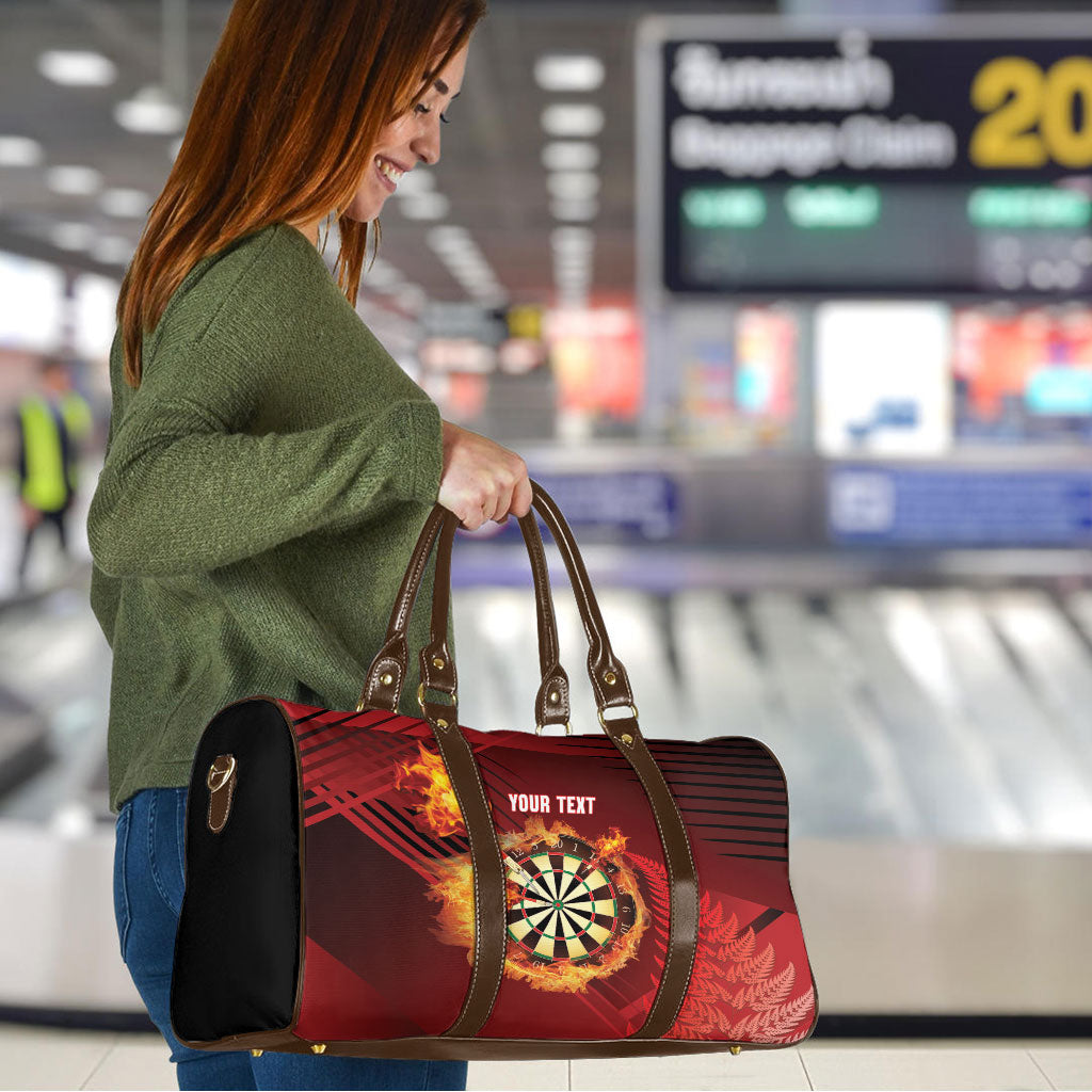 Personalised Darts New Zealand Travel Bag Silver Fern Red Color