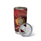 Personalised Darts New Zealand Tumbler Cup Silver Fern Red Color