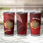 Personalised Darts New Zealand Tumbler Cup Silver Fern Red Color