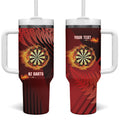 Personalised Darts New Zealand Tumbler With Handle Silver Fern Red Color