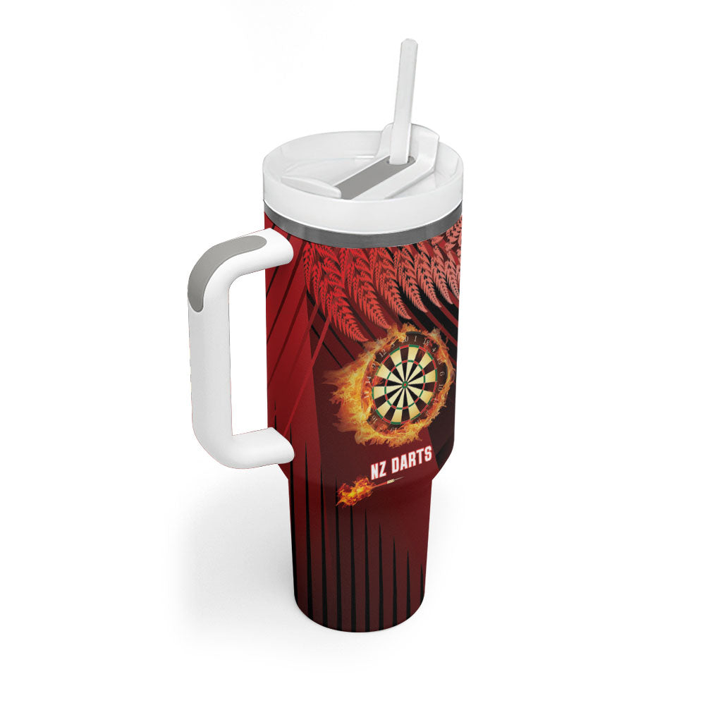 Personalised Darts New Zealand Tumbler With Handle Silver Fern Red Color