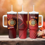 Personalised Darts New Zealand Tumbler With Handle Silver Fern Red Color