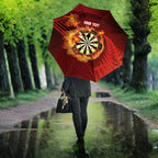 Personalised Darts New Zealand Umbrella Silver Fern Red Color