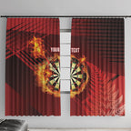 Personalised Darts New Zealand Window Curtain Silver Fern Red Color