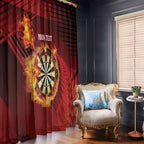 Personalised Darts New Zealand Window Curtain Silver Fern Red Color